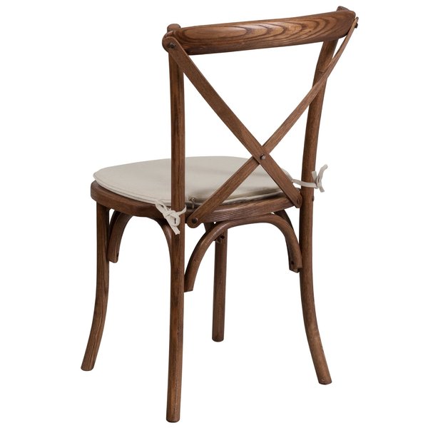 HERCULES Series Pecan Cross Back Chair with Cushion