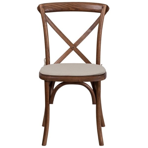 HERCULES Series Pecan Cross Back Chair with Cushion
