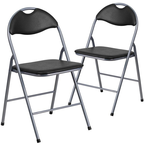Black Vinyl Folding Chair