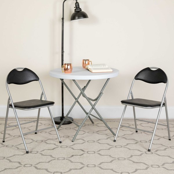 Black Vinyl Folding Chair
