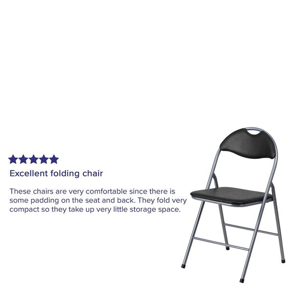 Black Vinyl Folding Chair