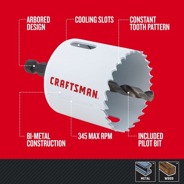 Bi-Metal Hole Saw With Arbor, 2