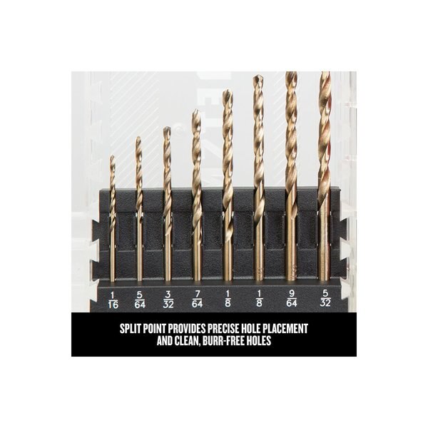 Jobber Drill Bit Set, Split Point, 14 Bits