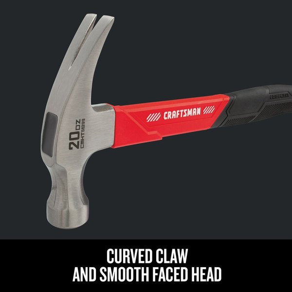 Smoothed Face Steel Claw Hammer, 20oz