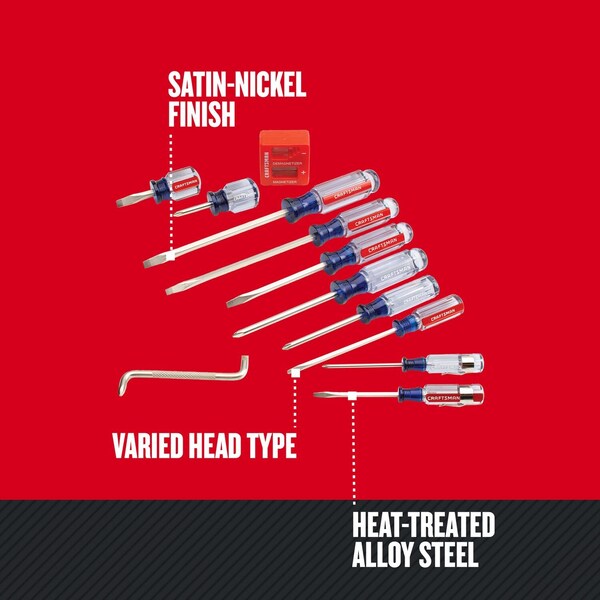 Screwdriver Set, Phillips, Slotted, 12 pcs.