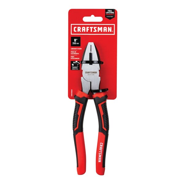 Lineman Pliers, Steel, Flat Jaw, 8 3/4