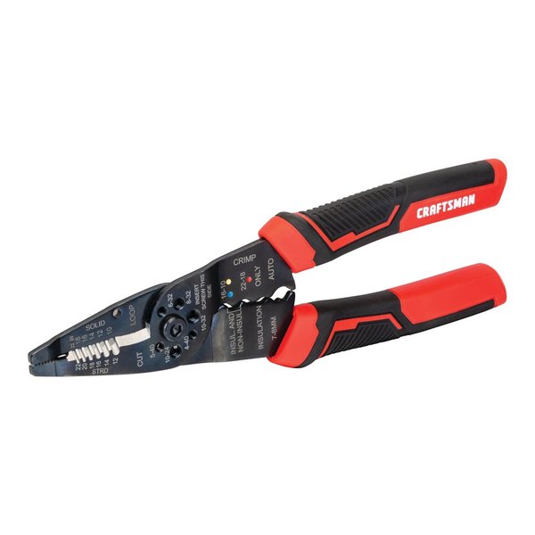 Wire Stripper, Crimp, 10 to 22 AWG, 8