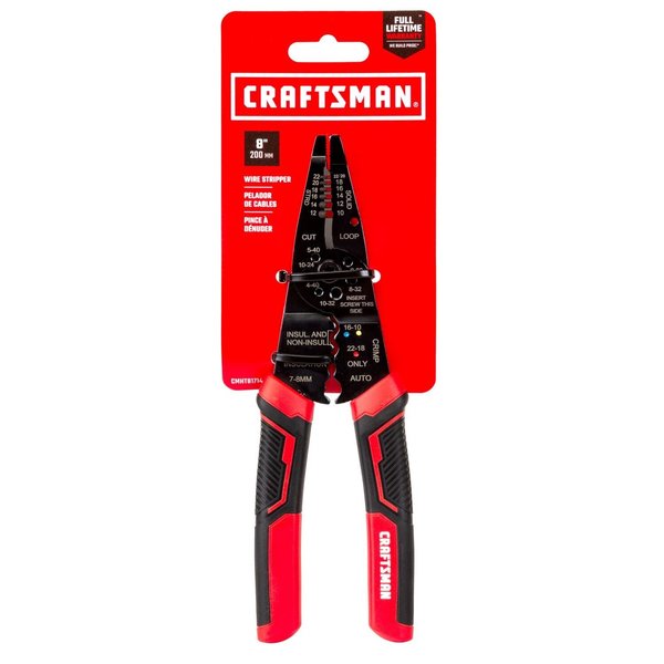 Wire Stripper, Crimp, 10 to 22 AWG, 8