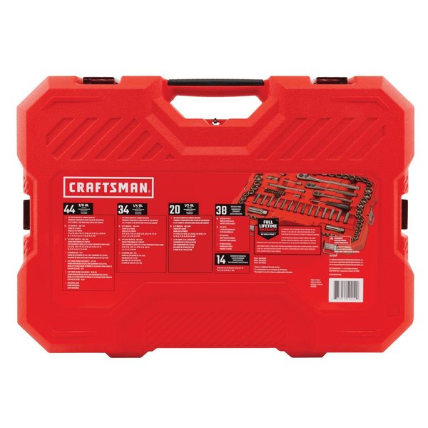 1/4 | 3/8 | 1/2 Drive Tool Set, 150-pc Gunmetal Chrome Mechani, Fractional & Metric, 150 pcs