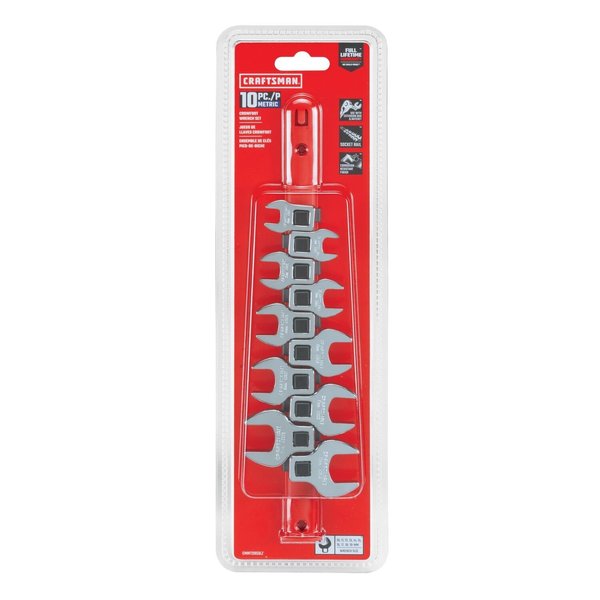 Metric Crowfoot Open-End Wrench Set, 10-