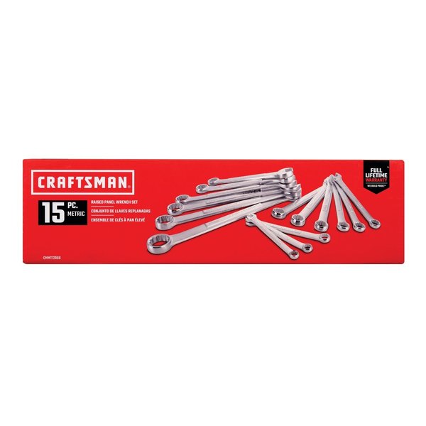 Combination Wrench Set, Metric, 15 Tools