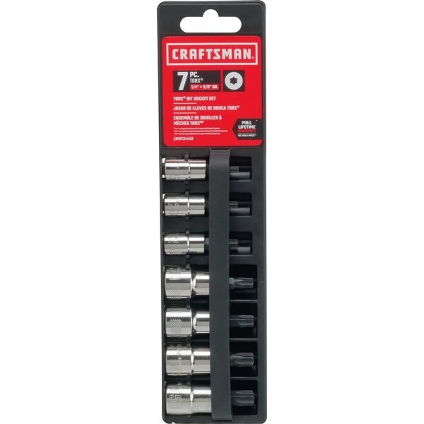Sockets, 7-pc Torx Bit Sockets, Torx 3/8