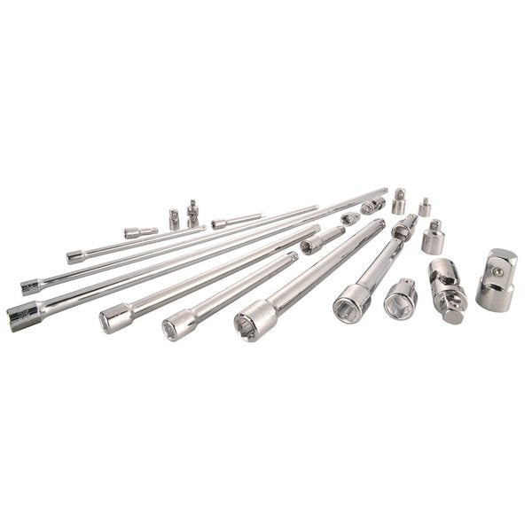 1/4 | 1/2 | 3/8 Drive Sockets, 21-pc Drive Accessory Set, 21 pcs