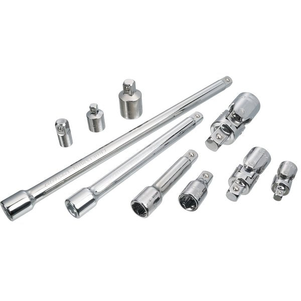 1/4 | 1/2 | 3/8 Drive Sockets, 10-pc 3 Drive Accessory Set, 10 pcs