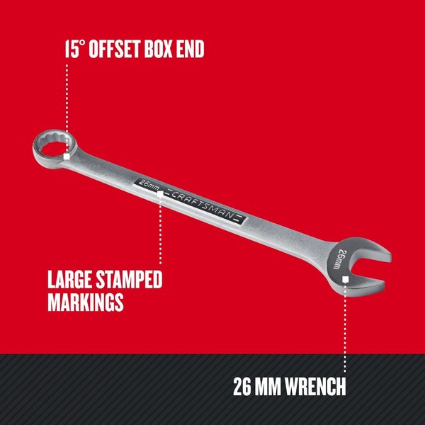 Metric Comb Wrench, 26 millimeter S X 26