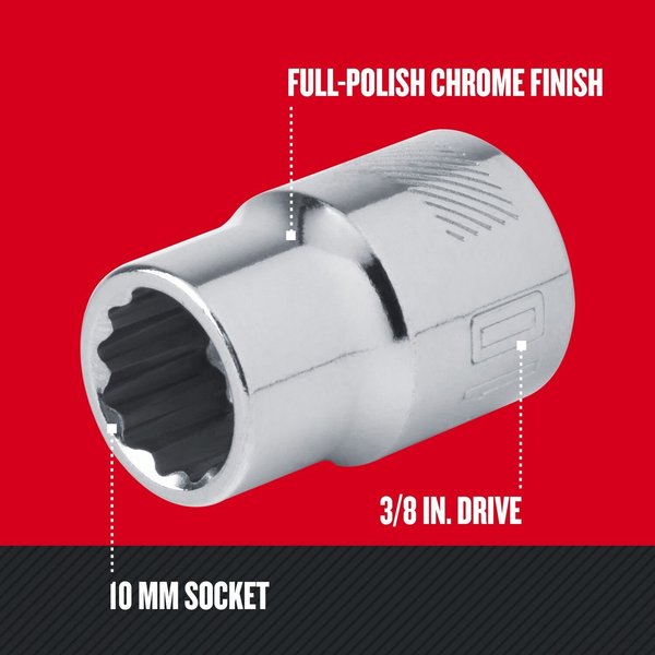 Sockets, 10 mm S x 3/8