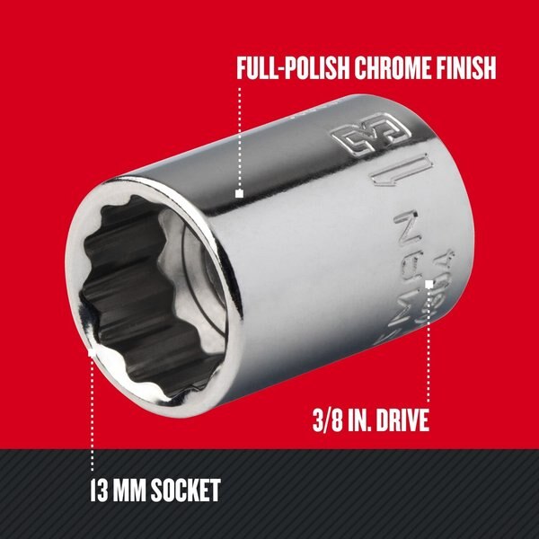 Sockets, 13 mm S x 3/8