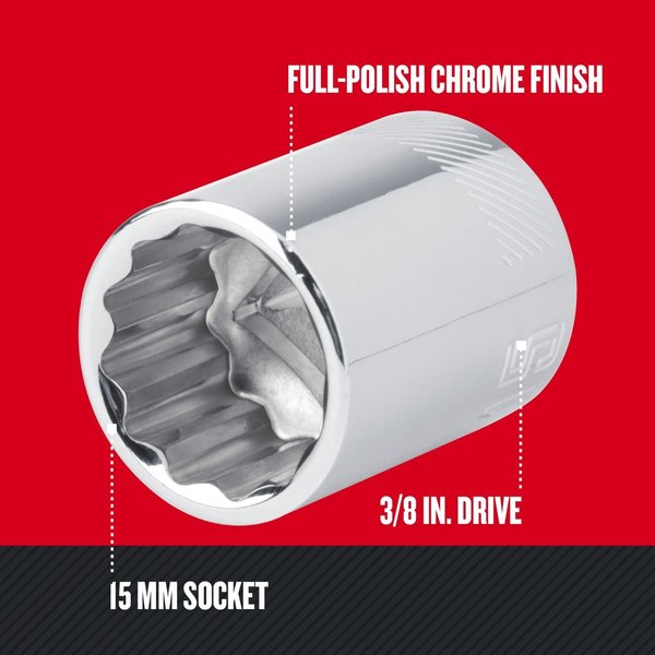 Sockets, 15 mm S x 3/8