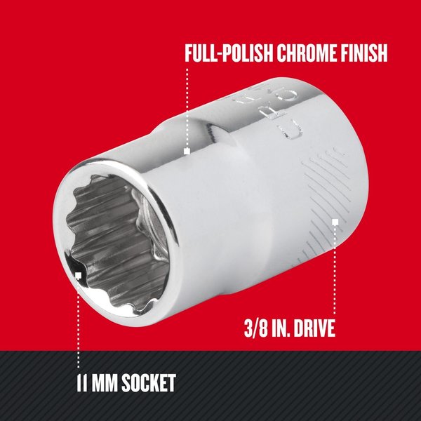 Sockets, 11 mm S x 3/8