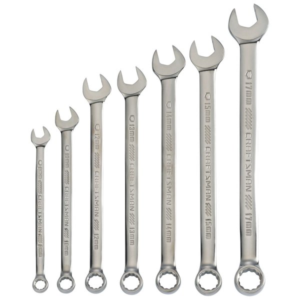 Wrenches, 7-pc Metric Gunmetal Chrome Lo
