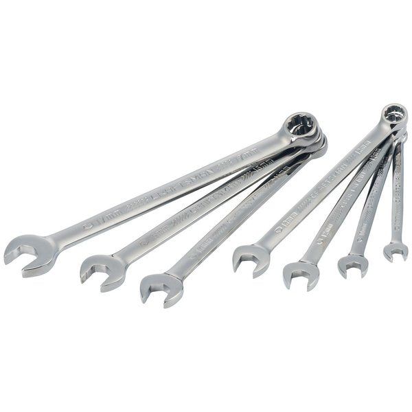 Wrenches, 7-pc Metric Gunmetal Chrome Lo