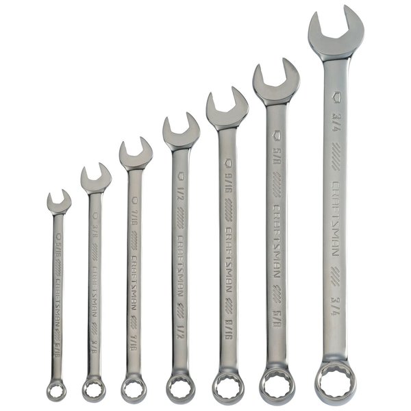 Wrenches, 7-pc SAE Gunmetal Chrome Long-