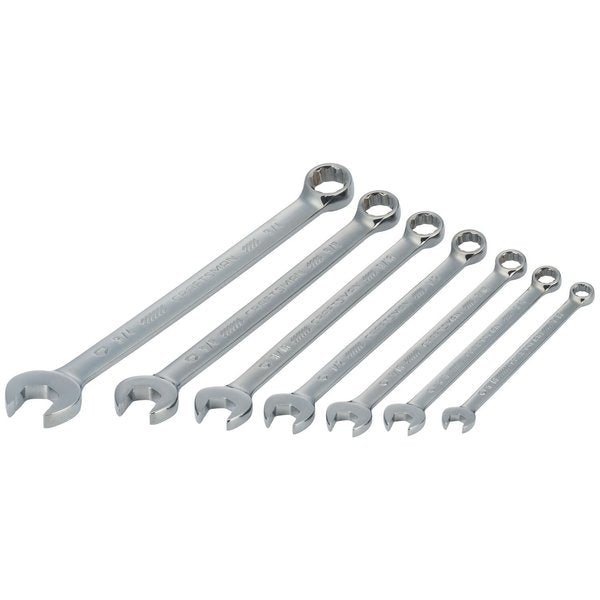 Wrenches, 7-pc SAE Gunmetal Chrome Long-