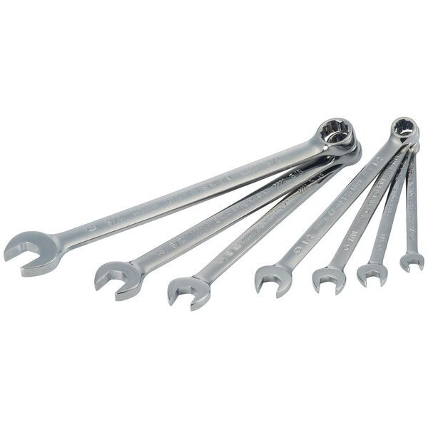 Wrenches, 7-pc SAE Gunmetal Chrome Long-