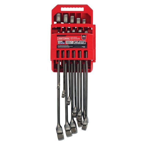 Wrenches, 11-pc Metric Gunmetal Chrome L
