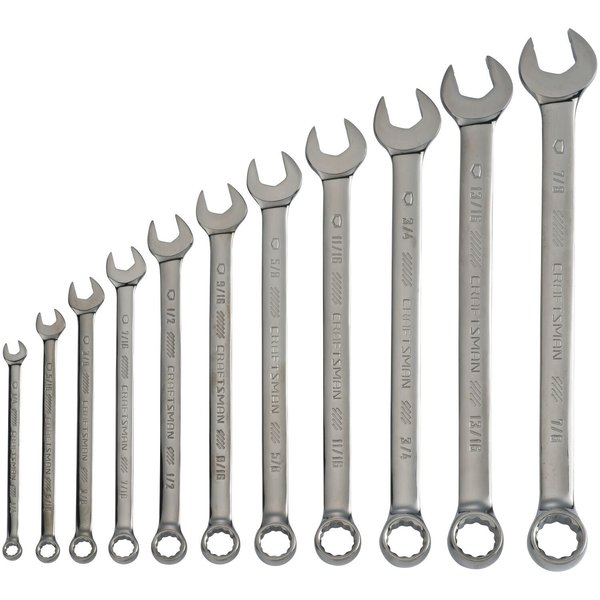 Wrenches, 11-pc SAE Gunmetal Chrome Long