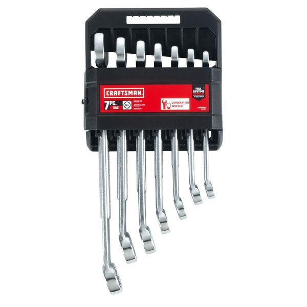 Wrenches, 7 pc SAE Raised-Panel Combinat