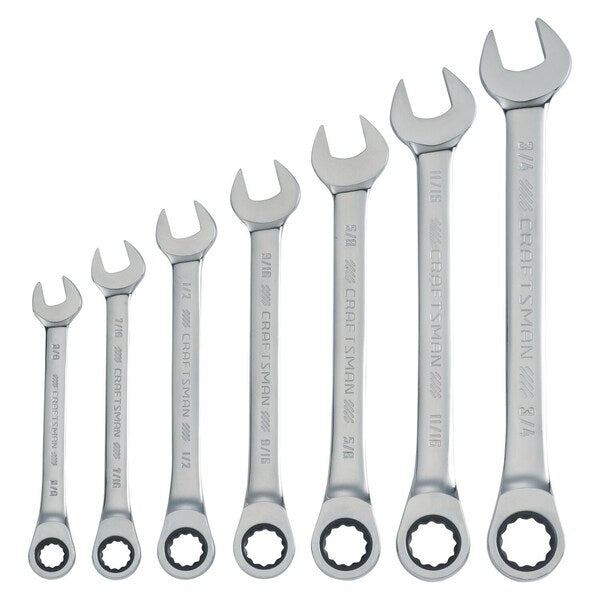 Wrenches, 7-pc SAE Ratcheting Combinatio