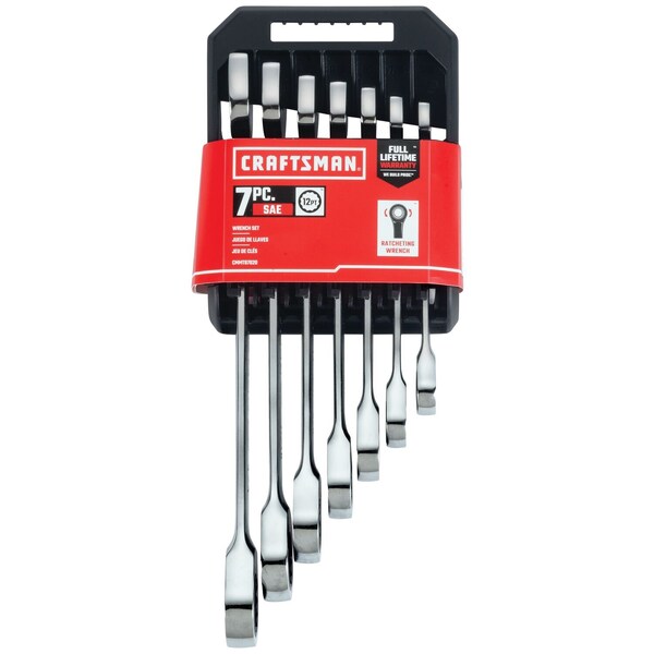 Wrenches, 7-pc SAE Ratcheting Combinatio