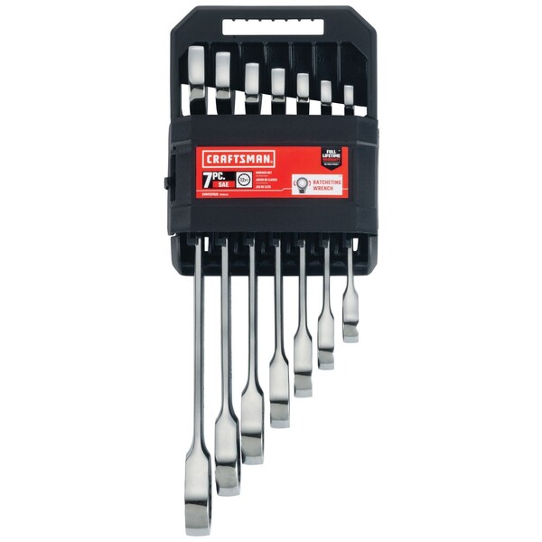 Wrenches, 7-pc SAE Ratcheting Combinatio