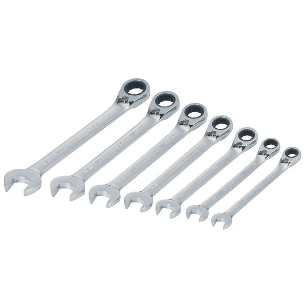 Wrenches, 7-pc SAE Reversible Ratcheting