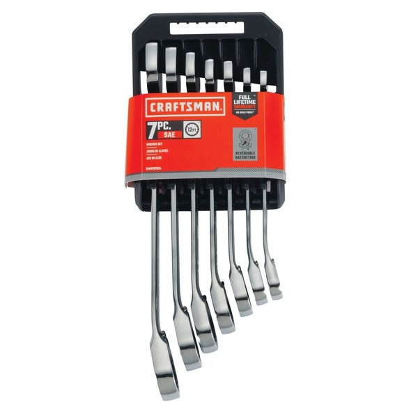 Wrenches, 7-pc SAE Reversible Ratcheting