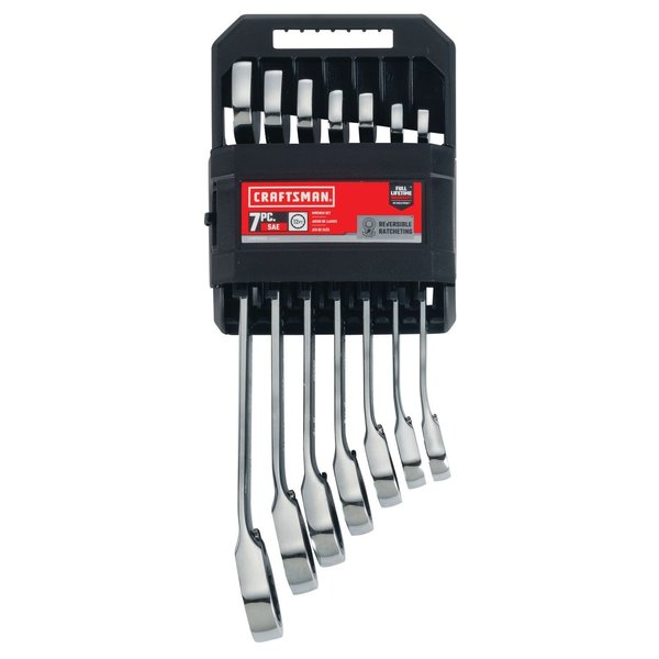 Wrenches, 7-pc SAE Reversible Ratcheting
