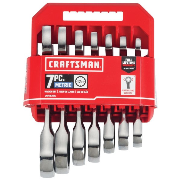 Wrenches, 7-pc Metric Stubby Ratcheting