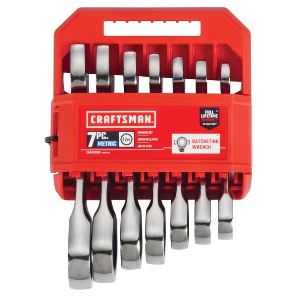 Wrenches, 7-pc Metric Stubby Ratcheting