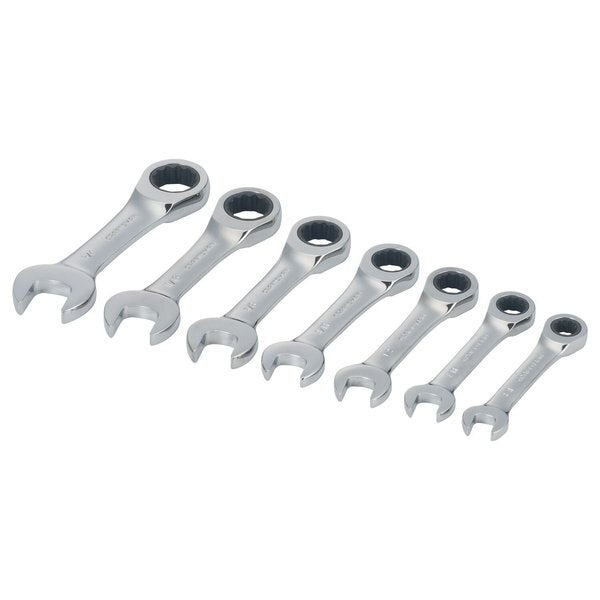 Wrenches, 7-pc SAE Stubby Ratcheting Wre