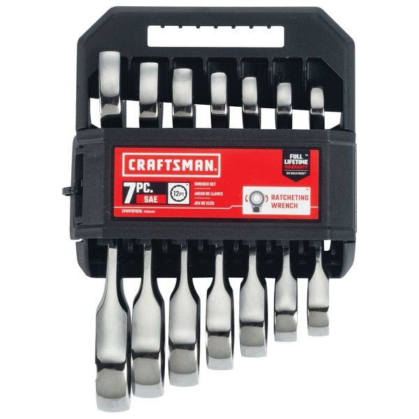 Wrenches, 7-pc SAE Stubby Ratcheting Wre