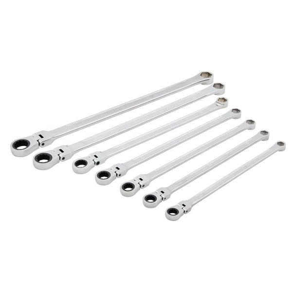 Flexible Head, V-Series XXL SAE Ratchet Flex Head Doubl, Polished Chrome