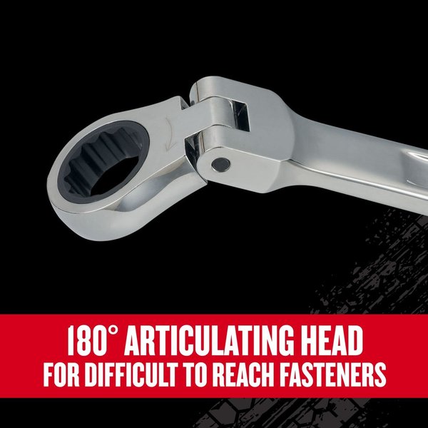 Flexible Head, V-Series XXL Met Ratchet Flex Head Doubl, Polished Chrome