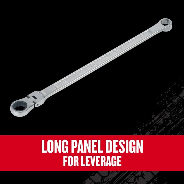 Flexible Head, V-Series XXL Met Ratchet Flex Head Doubl, Polished Chrome