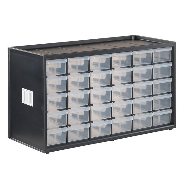 Plastic Small 30 Drawer Bin System, 14.235 in W, 8.775 H
