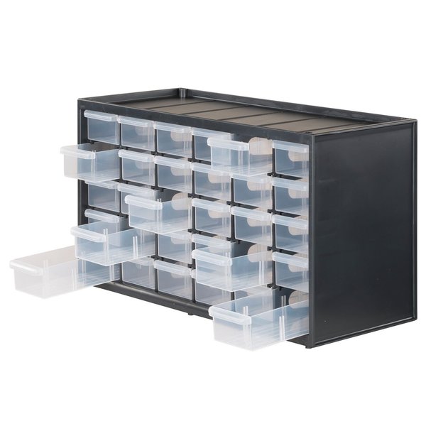 Plastic Small 30 Drawer Bin System, 14.235 in W, 8.775 H
