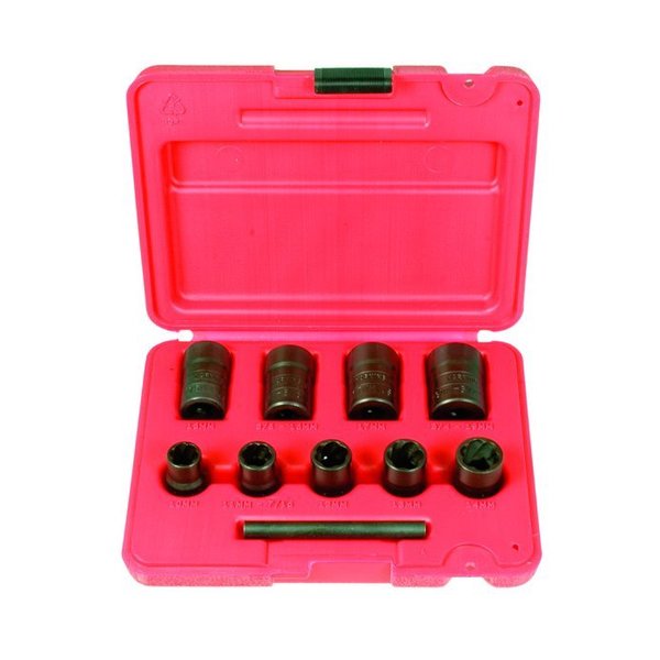 Twist Socket Set W/Punch, 9 pcs.