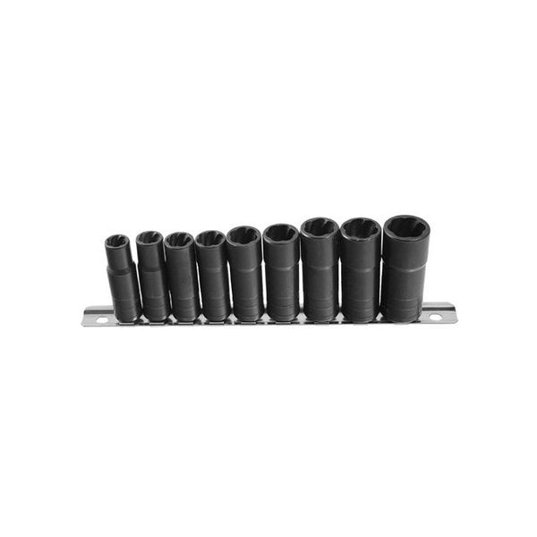 Twist Socket Set, On Rail, 9 pcs.