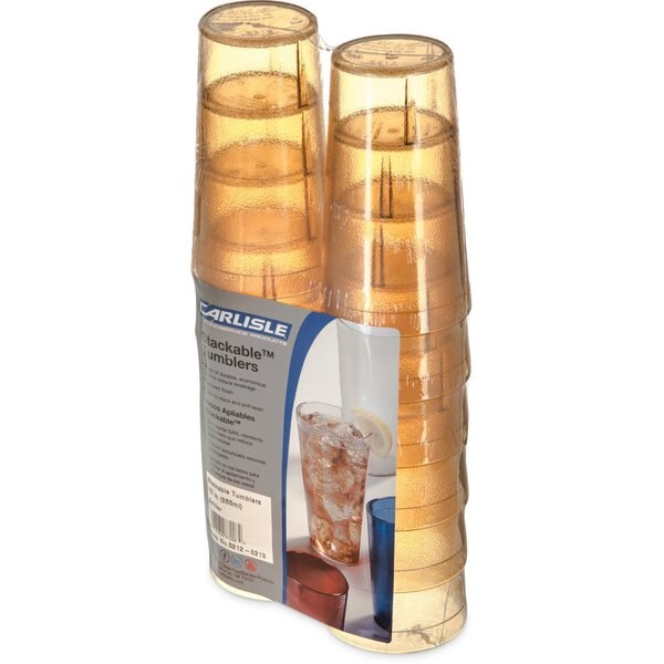 SAN Tumbler, 12 oz., 12/Pack, Amber, PK6