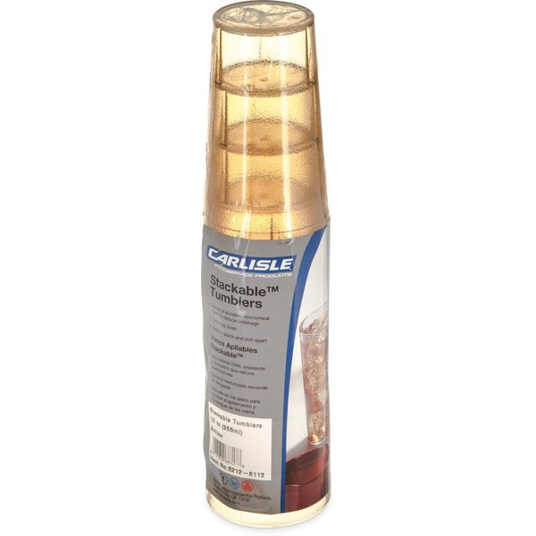 SAN Tumbler, 12 oz., 6/Pack, Amber, PK12